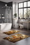 Mijölnir CT-5136 Juego de 2 Alfombrillas de Baño Antideslizantes Antibacterianas Suaves de Poliéster, 40x60cm y 60x100cm, Lavables a Máquina